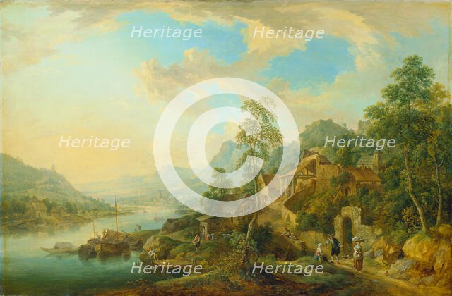 River Landscape in the Morning Light, c1760-1770. Creator: Christian Georg Schutz.