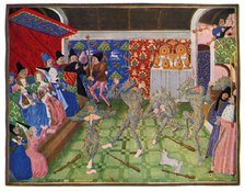 Masquerade at the French court, 1393, (1470-1475).Artist: Master of the Harley Froissart