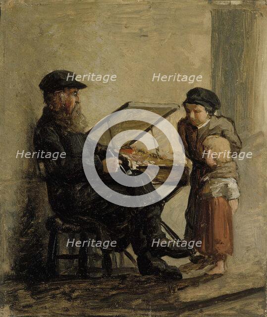 A Russian Salesman of Sweet Cakes at the Helsinki South Harbour Market, sketch, 1873. Creator: Albert Edelfelt.