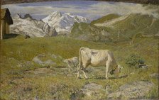Pascoli di primavera (Spring Pastures), 1896. Creator: Segantini, Giovanni (1858-1899).