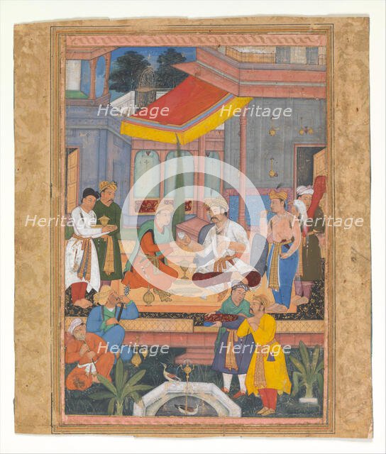 Interior of a Courtyard with Figures, early 17th century. Creator: Unknown.