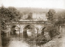 Chatsworth House and the bridge over the River Derwent, Derbyshire, 1853. Artist: WR & S