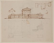 Elevation of Project for Ohio State House, c1838. Creator: Thomas Cole.