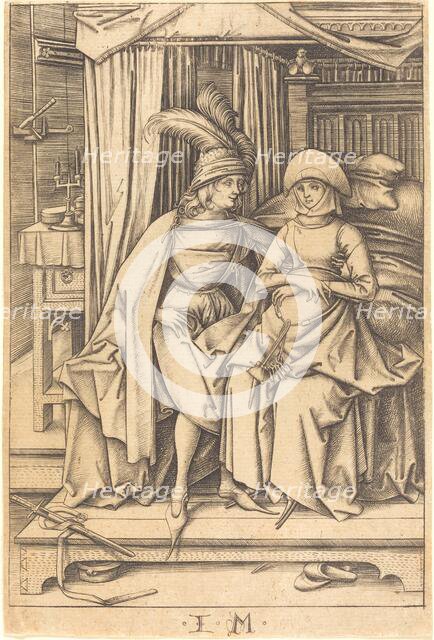 Couple Seated on a Bed, c. 1495/1503. Creator: Israhel van Meckenem.