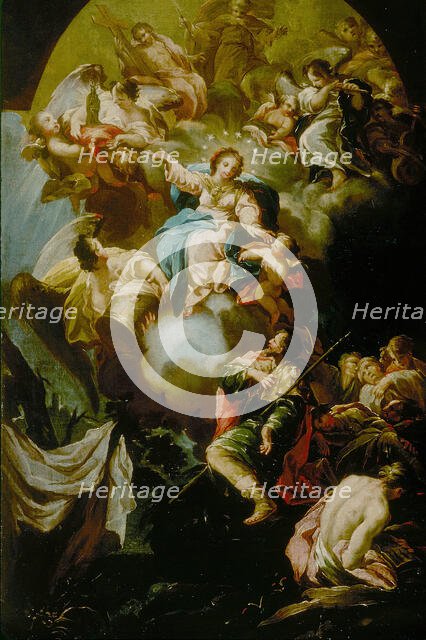 Saint James' Vision of the Virgin of the Pillar, 1750/55. Creator: Antonio González Velásquez.