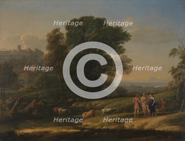 Landscape with Cephalus and Procris reunited by Diana, 1645. Artist: Lorrain, Claude (1600-1682)