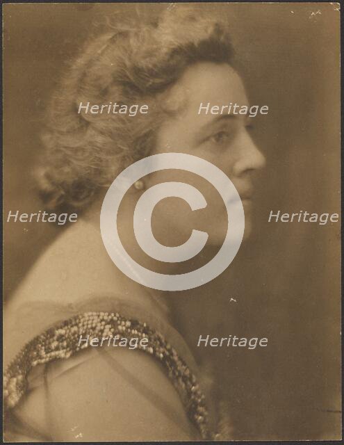 Portrait of a Woman with Sequin Collar, 1907-1943. Creator: Louis Fleckenstein.