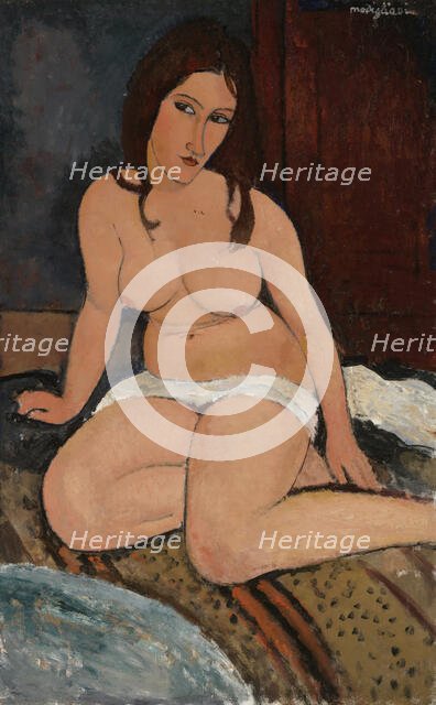 Seated Nude, 1917. Creator: Amadeo Modigliani.