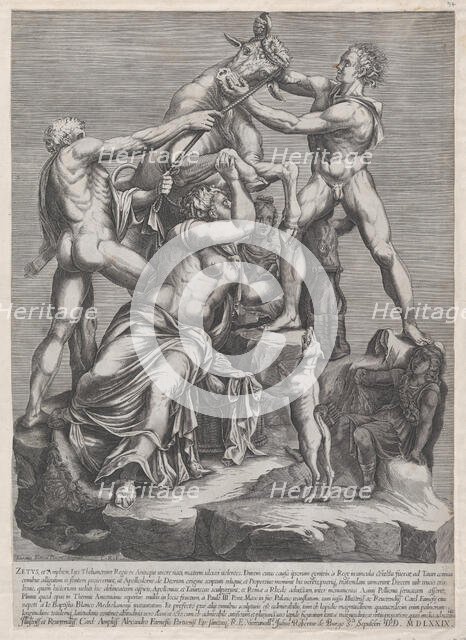 Speculum Romanae Magnificentiae: The Fate of Dirce, 1579., 1579. Creator: Georges Reverdy.