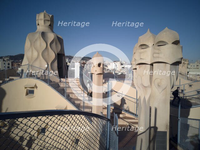 Rooftop of La Pedrera, Barcelona, Spain, 2020. Creator: Ethel Davies.