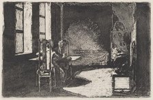 The Artist in His Mother's Room, Danzig, 1774. Creator: Daniel Nikolaus Chodowiecki.