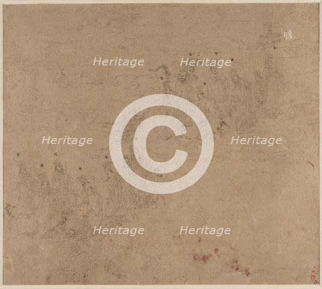 Album of Daoist and Buddhist Themes: Procession of Daoist Deities: Leaf 25, 1200s. Creator: Unknown.