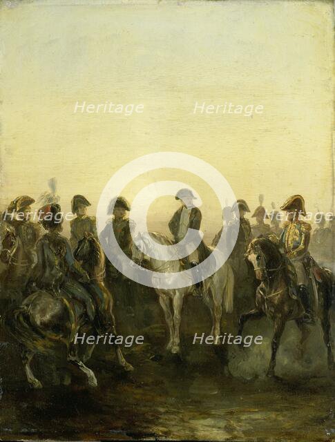 Napoleon with his Staff, 1840-1850. Creator: Charles Rochussen.