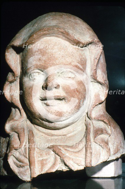 Etruscan Terracotta, Head of a child from Vulci, 1st century BC. Artist: Unknown.