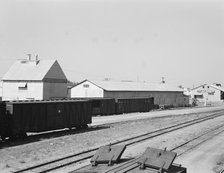 Railroad yard behind potato shed from which..., Tulelake, Siskiyou County, California, 1939. Creator: Dorothea Lange.