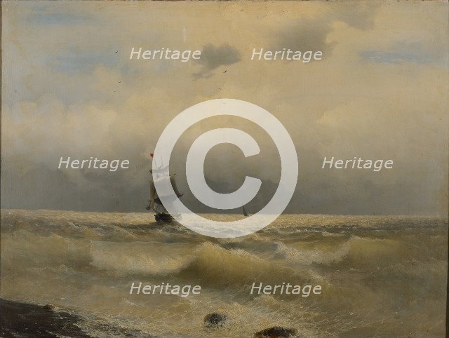 Ship off the coast, First half of the 19th century.