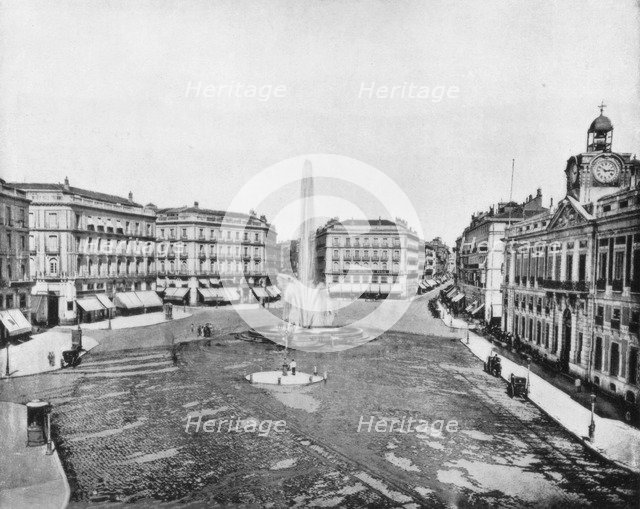 Puerta Del Sol, Madrid, Spain, late 19th century. Artist: John L Stoddard