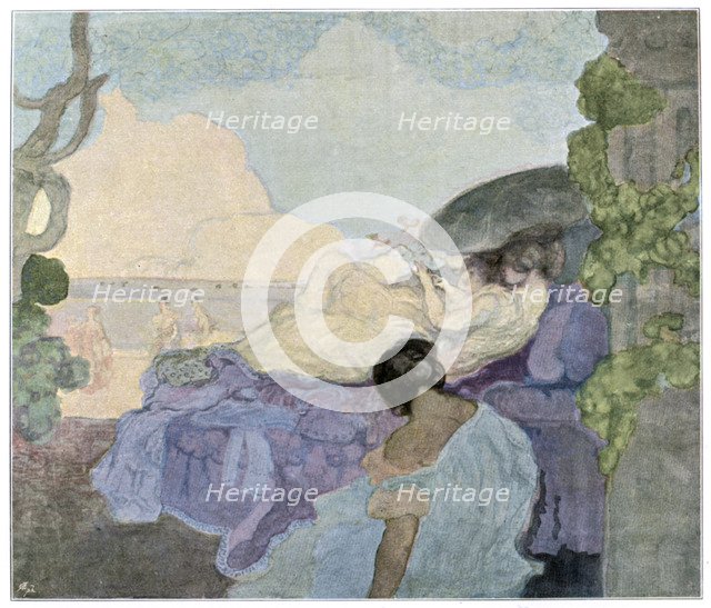 Women relaxing by the sea, 1898. Creator: Charles Conder.