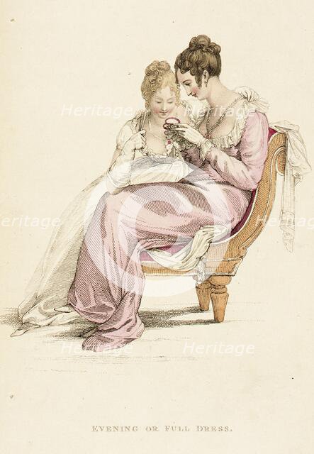 Fashion Plate (Evening or Full Dress), 1810. Creator: Rudolph Ackermann.