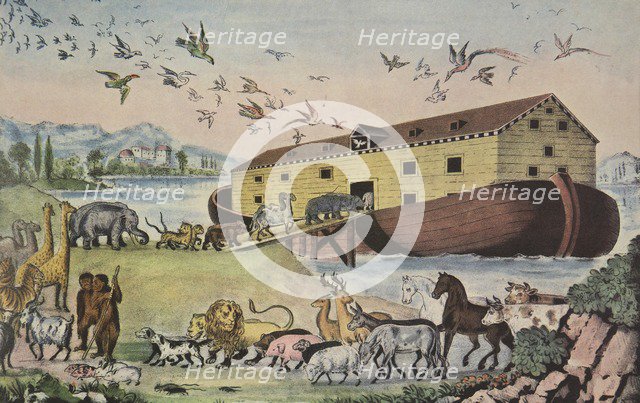 Noah's Ark, - Gen. VII 15, pub. 1865, Currier & Ives (Colour Lithograph)