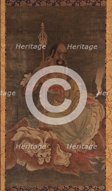 Lohan, seated upon a lion, Ming dynasty, 1368-1644. Creator: Unknown.