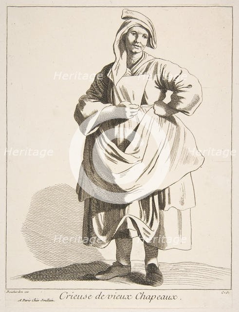 Peddler of Old Hats, 1742. Creator: Caylus, Anne-Claude-Philippe de.