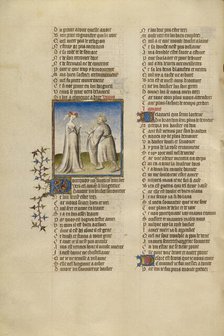 The Lover before Venus; Roman de la Rose, about 1405. Creator: Unknown.