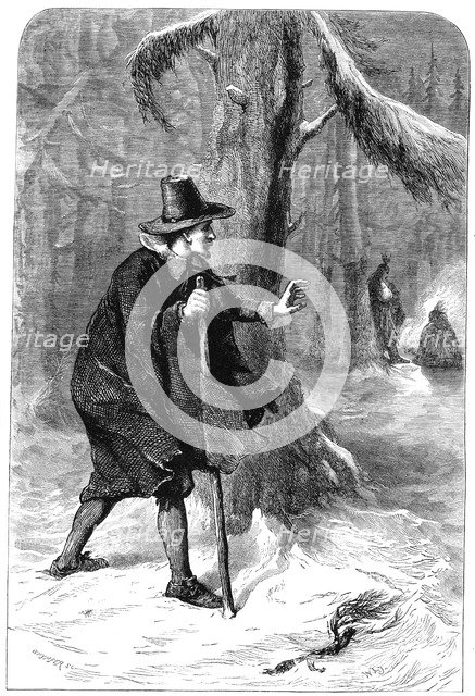 Roger Williams in the forest, America, c1630s (c1880). Artist: Whymper