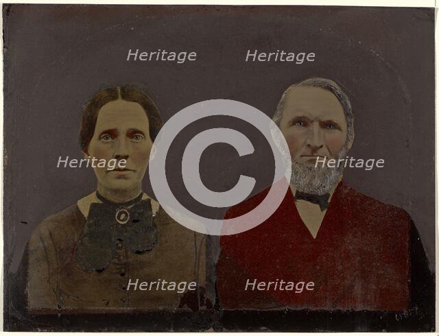 Portrait of man and woman, 1860s-1880s. Creator: Unknown.