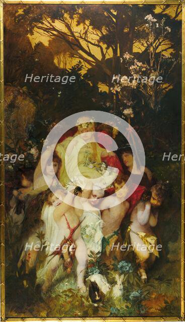 Modern Amoretti, Triptych, central panel, 1868. Creator: Makart, Hans (1840-1884).