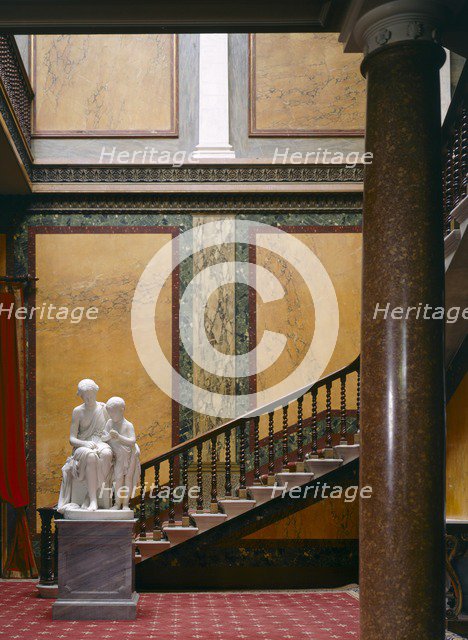 Inner hall, staircase and statuary, Brodsworth Hall, South Yorkshire, c2000s(?). Artist: Historic England Staff Photographer.