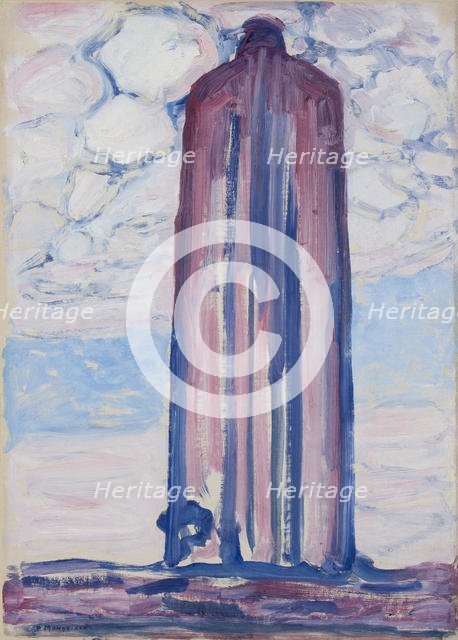 The lighthouse of Westkapelle, 1908. Creator: Mondrian, Piet (1872-1944).