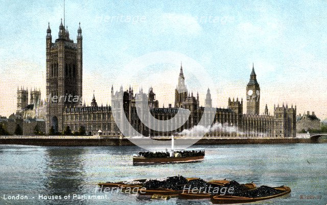 The Houses of Parliament, Westminster, London, early 20th century. Artist: Unknown