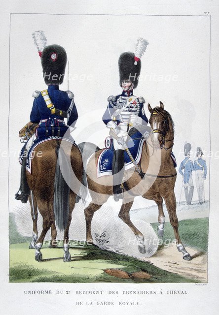 Uniform of the 2nd Regiment of Horse Grenadiers, France, 1823.  Artist: Charles Etienne Pierre Motte