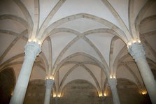 Gothic style ceiling of the refectory, Monastery of Alcobaca, Alcobaca, Portugal, 2009. Artist: Samuel Magal