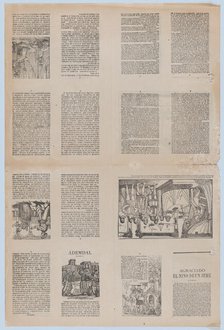 An uncut sheet printed on both sides with pages pages and illustrations..., ca. 1900-1910. Creator: José Guadalupe Posada.