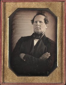 Portrait of Man Leaning Away from Camera, late 1840s. Creator: Unidentified Photographer.