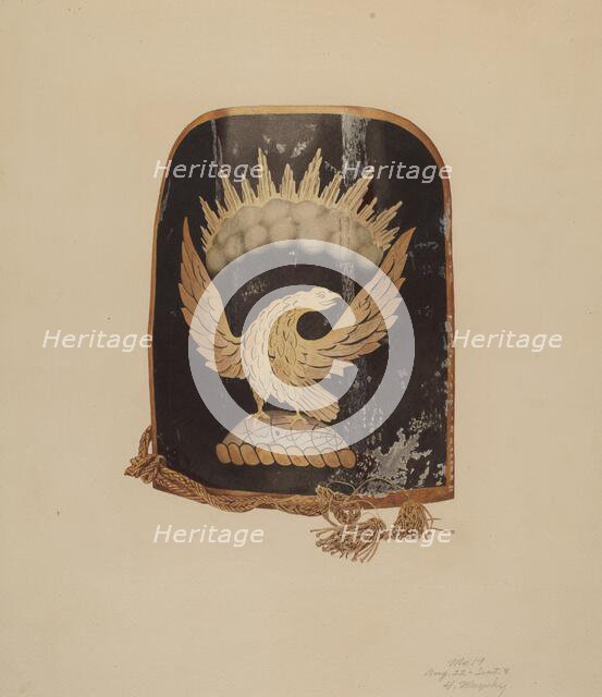 Fireman's Hat Shield, 1935/1942. Creator: Henry Murphy.