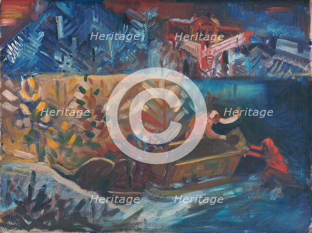 Carrying the Sick, 1940. Creator: Arnold Peter Weisz-Kubincan.