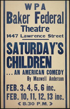 Saturday's Children, Denver, 1938. Creator: Unknown.