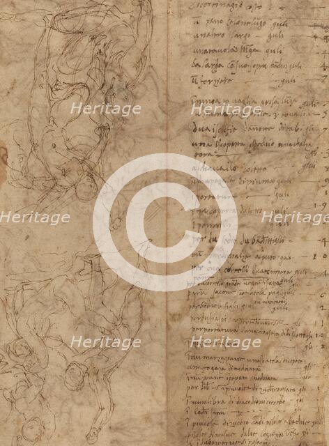 Figure Studies [verso], c. 1530/1540. Creator: Perino del Vaga.