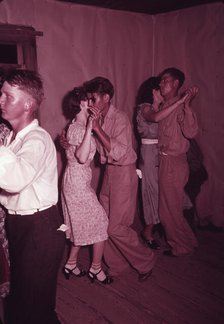 Scene at square dance, McIntosh County, Oklahoma, 1939 or 1940. Creator: Russell Lee.
