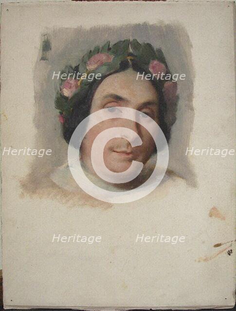 Portrait of the composer and poet Louise Bertin (1805-1877). Creator: Mottez, Victor-Louis (1809-1897).