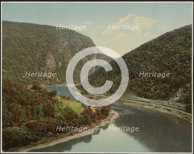 Delaware Water Gap, above the Gap from Winona Cliff, Pa., (between 1898 and 1906?). Creator: William H. Jackson.