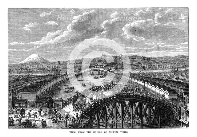 'View from the Bridge of Nippon', Tokyo, Japan, 1877. Artist: Unknown