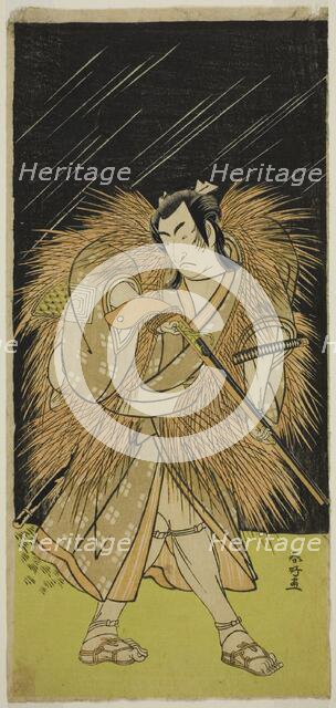 The Actor Ichikawa Monnosuke II as Hayano Kampei in the Play Kanadehon Chushin..., c. 1780. Creator: Katsukawa Shunko.