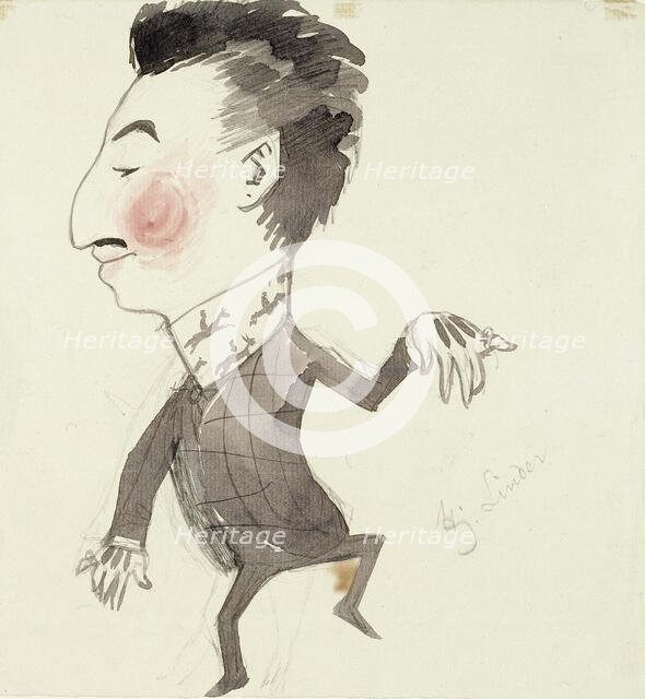 Caricature of Hj. Linder, c1890s. Creator: Albert Edelfelt.