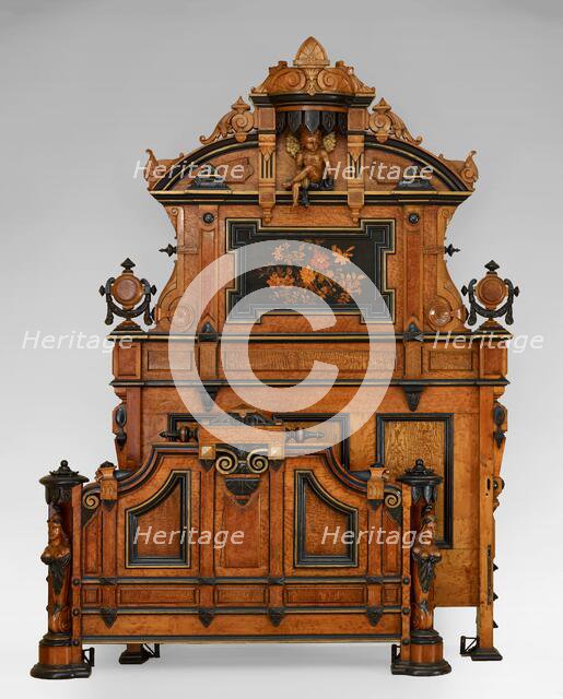 Bedstead (from a suite), about 1880. Creator: Unknown.