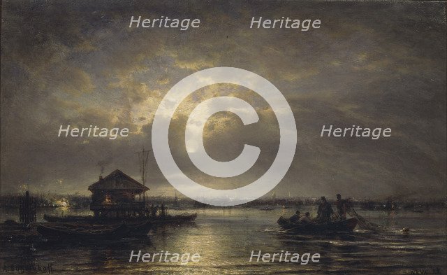 Summer Night on the Neva, 1875. Artist: Bogolyubov, Alexei Petrovich (1824-1896)