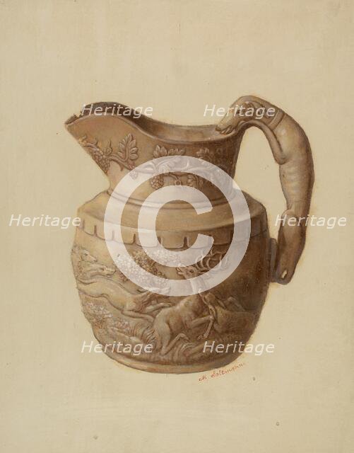 Pitcher, c. 1937. Creator: Max Soltmann.